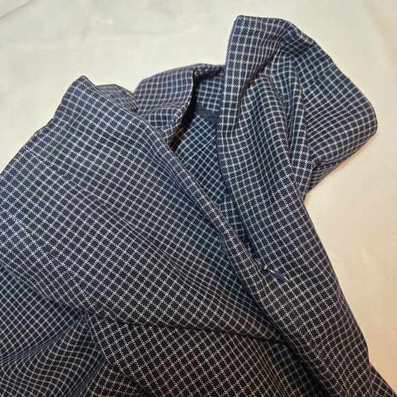 Limited Women's 90s Navy Checkered Curvy Dress Pants 4 - Picture 4 of 6